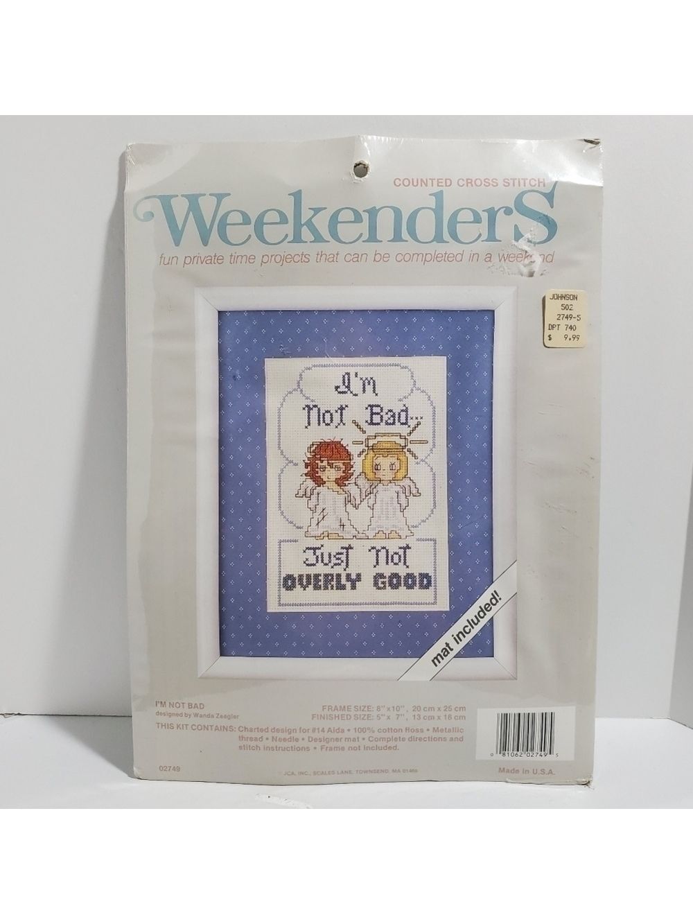 Vintage counted cross stitch Im not Bad Just not Overly Good new unopened